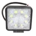LAMPA ROBOCZA LEDOWA PROSTOKĄTNA,  8 LED 12-24V, 8X3W, 110X110MM, OBUDOWA ALUM.