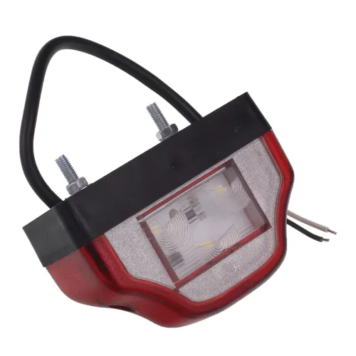LAMPA OŚWIETLENIA TABLICY REJESTRACYJNEJ DIODOWA, KLOSZ BIAŁY, CZERWONA, 12/24V
