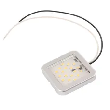WAŚ LW11-12V — LAMPA OŚWIETLENIA WNĘTRZA 18-LED KLOSZ PRZEZROCZYSTY, SREBRNA RAMKA, 12V