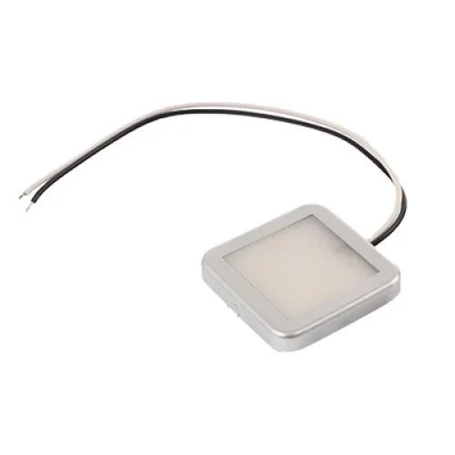LAMPA OŚWIETLENIA WNĘTRZA 18-LED KLOSZ MLECZNY, SREBRNA RAMKA, 24V
