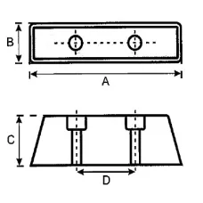 POLSKA PRODUKCJA OD22008080 — ODBÓJ DOJAZDOWY 200X80X80X105MM 2 OTWORY