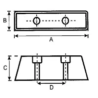 ODBÓJ DOJAZDOWY 300X100X80X135MM 2 OTWORY