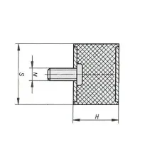 POLSKA PRODUKCJA OD5041408 — ODBÓJ GUMOWY M 8/41X40MM 1 ŚRUBA, 1 OTWÓR