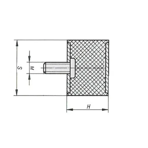 ODBÓJ GUMOWY M 6/20X25MM 1 ŚRUBA