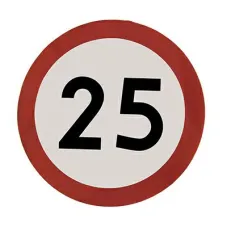 POLSKA PRODUKCJA OP25KL1 — NALEPKA (NAKLEJKA) LIMIT PRĘDK.-  25KM/H FI 200MM, KLASA I