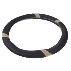 POLSKA PRODUKCJA PNK44-46CB — POKROWIEC NA KIEROWNICĘ 44-46CM CZARNO-BEŻOWY, B=10CM, NAKŁADANY EKOSKÓRA