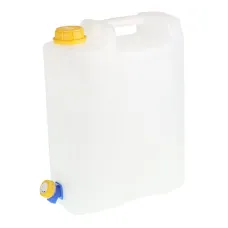 POLSKA PRODUKCJA PNW013BD4 — POJEMNIK NA WODĘ 10L - BIAŁY - ATEST + PLASTIKOWY KRANIK Z POKRĘTŁEM BEZ GWINTU ...