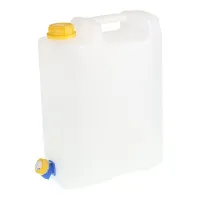 POJEMNIK NA WODĘ 15L - BIAŁY - ATEST + PLASTIKOWY KRANIK Z POKRĘTŁEM BEZ GWINTU U DOŁU