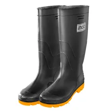 INGCO SSH092LYB.45 — GUMOWCE PVC - ROZMIAR 45, CZARNE, WYSOKOŚĆ 37CM