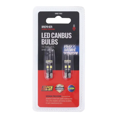 ŻARÓWKI LED CANBUS T10 2SZT, 8SMD 2835, BIAŁE 12V