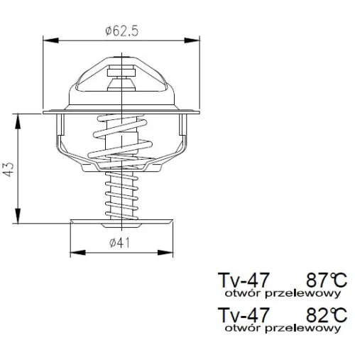 TERMOSTAT KAMAZ, MTZ 87°C
