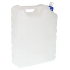 POLSKA PRODUKCJA U20TP — POJEMNIK NA WODĘ 20L Z WYTŁOCZENIEM + PLAST. KRANIK U DOŁU  Z DOZOWNIKIEM