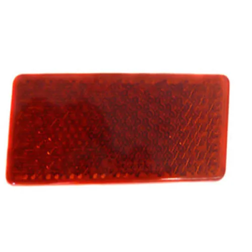 ODBLASK PROSTOKĄTNY PRZYKLEJANY CZERWONY 95X45MM