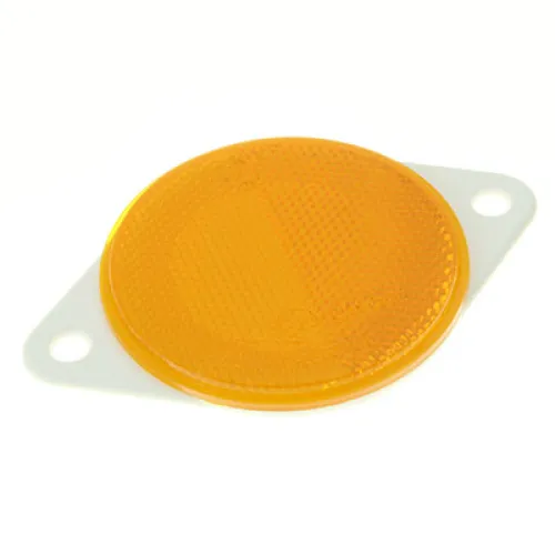 ODBLASK OKRĄGŁY Z UCHEM POMARAŃCZOWY FI 75MM, ROZSTAW OTW. 97MM