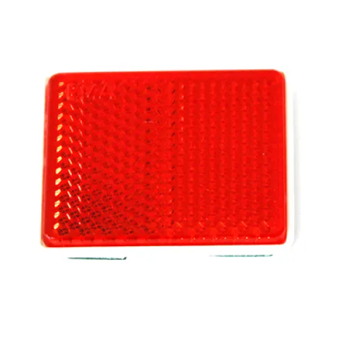 ODBLASK PROSTOKĄTNY PRZYKLEJANY CZERWONY 47,7X38,5MM