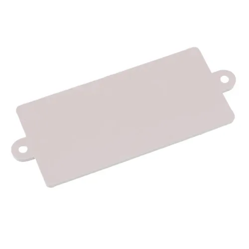 ODBLASK PROSTOKĄTNY Z UCHEM CZERWONY 105X48MM, ROZSTAW OTW. 116MM