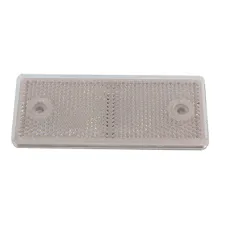 WAŚ UP96X42OB — ODBLASK PROSTOKĄTNY Z OTWORAMI BIAŁY 96X42MM