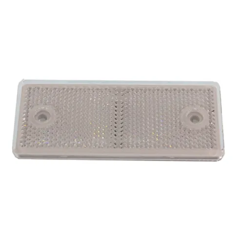 ODBLASK PROSTOKĄTNY Z OTWORAMI BIAŁY 96X42MM
