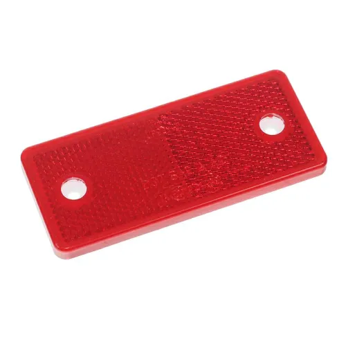 ODBLASK PROSTOKĄTNY Z OTWORAMI CZERWONY 96X42MM