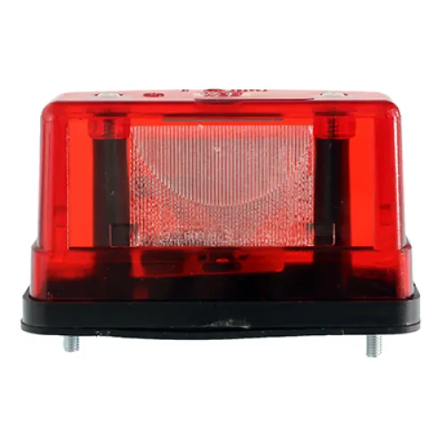 LAMPA OŚWIETLENIA TABLICY REJESTRACYJNEJ ŻARÓWKOWA, KLOSZ BIAŁY, CZERWONA, 12V