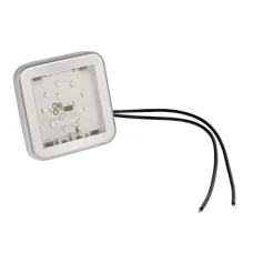 WAŚ W122 — LAMPA OŚWIETLENIA WNĘTRZA 12-LED KLOSZ PRZEZROCZYSTY, SREBRNA RAMKA, 12/24V
