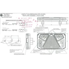 WAŚ W125DLPC — LAMPA TYLNA ZESP. 5-SEGM. LEWA, DIODOWA Z PRZEWODEM 200CM, ŚWIATŁO PRZECIW.+COF.
