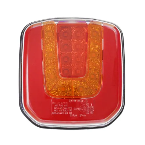 LAMPA TYLNA ZESPOLONA DIODOWA L/P Z PRZEWODEM, KWADRATOWA, ADR 12/24V