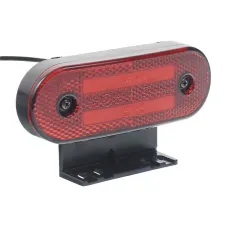 WAŚ W175 - CZ — LAMPA OBRYSOWA CZERWONA DIODOWA Z UCHWYTEM I ODBLASKIEM, OWALNA 12/24V, NEON