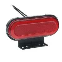 LAMPA OBRYSOWA CZERWONA DIODOWA Z UCHWYTEM I ODBLASKIEM, OWALNA 12/24V