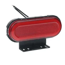 WAŚ W198 - CZ — LAMPA OBRYSOWA CZERWONA DIODOWA Z UCHWYTEM I ODBLASKIEM, OWALNA 12/24V