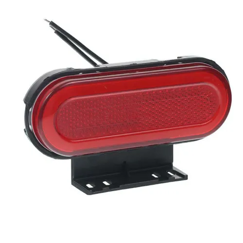 LAMPA OBRYSOWA CZERWONA DIODOWA Z UCHWYTEM I ODBLASKIEM, OWALNA 12/24V