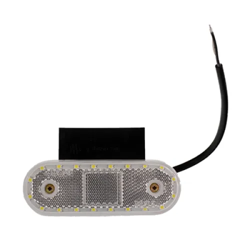 LAMPA OBRYSOWA BIAŁA DIODOWA OWALNA, Z UCHWYTEM, Z ODBL, 12/24V