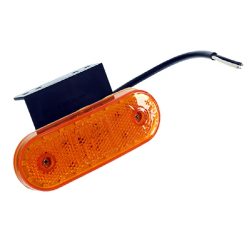 LAMPA OBRYSOWA POMARAŃCZOWA DIODOWA OWALNA, Z UCHWYTEM, Z ODBL, 12/24V - MB