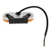 LAMPA OBRYSOWA POMARAŃCZOWA DIODOWA OWALNA, Z UCHWYTEM, Z ODBL, 12/24V - MB