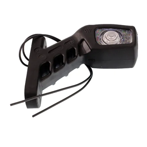 LAMPA OBRYSOWA BIAŁO-CZERW.-POM. DIODOWA NA WYSIĘG. UKOŚNYM, LEWA, KRÓTKA, 12/24V