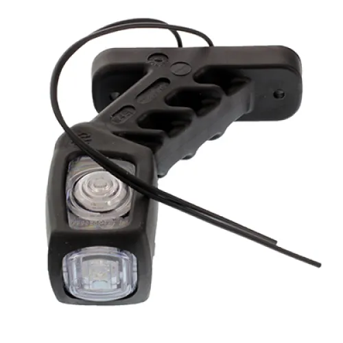 LAMPA OBRYSOWA BIAŁO-CZERW.-POM. DIODOWA NA WYSIĘG. UKOŚNYM, PRAWA, KRÓTKA,12/24V