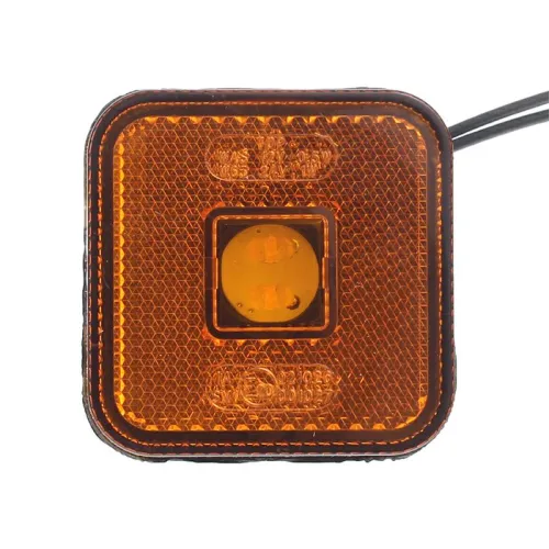 LAMPA OBRYSOWA POMARAŃCZOWA DIODOWA KWADRATOWA, Z KABLEM, 12/24V - MAN