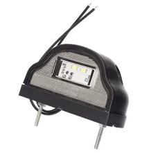 WAŚ W72BC — LAMPA OŚWIETLENIA TABLICY REJESTRACYJNEJ DIODOWA, KLOSZ BIAŁY, CZARNA, 12/24V