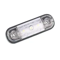 LAMPA OBRYSOWA BIAŁA DIODOWA OWALNA PŁASKA, 12/24V, 3 DIODY - SCHMITZ, KRONE