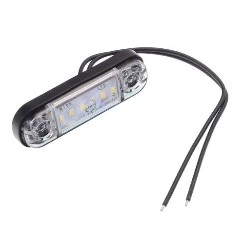 LAMPA OBRYSOWA BIAŁA DIODOWA OWALNA PŁASKA, 12/24V, 5 DIÓD - SCHMITZ, KRONE