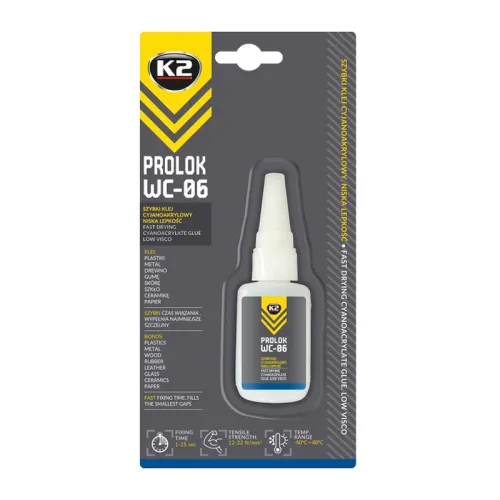 KLEJ CYJANOAKRYLOWY - NISKA LEPKOŚĆ - K2 PROLOK 20g