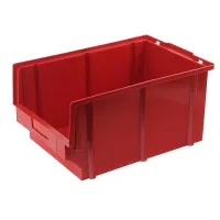 SKRZYNKA MAGAZYNOWA TYP3 - 400X269X199MM CZERWONA - NOŚNOŚĆ 8KG - PP