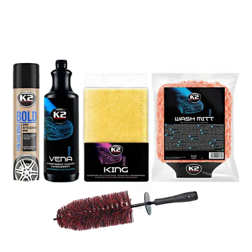 ZESTAW DO MYCIA SAMOCHODU K2 + SPRAY DO NABŁYSZACZANIA OPON GRATIS !!!