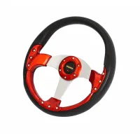 Kierownica PCV płaska black/red
